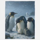 Emperor, penguin family and chick Arctic snowf fal Fleecedecke (Vorderseite)