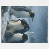 Emperor, penguin family and chick Arctic snowf fal Fleecedecke (Vorderseite (Horizontal))