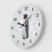 Emperor Penguin Große Wanduhr (Winkel)