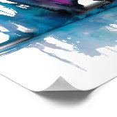 Emperor Pinguin in farbenfrohen Spritzen Poster (Ecke)