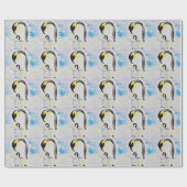 Emperor Pinguin und Chick Watercolor Malerei Geschenkpapier (Flach)