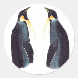 Emperor Pinguins Round Stickers