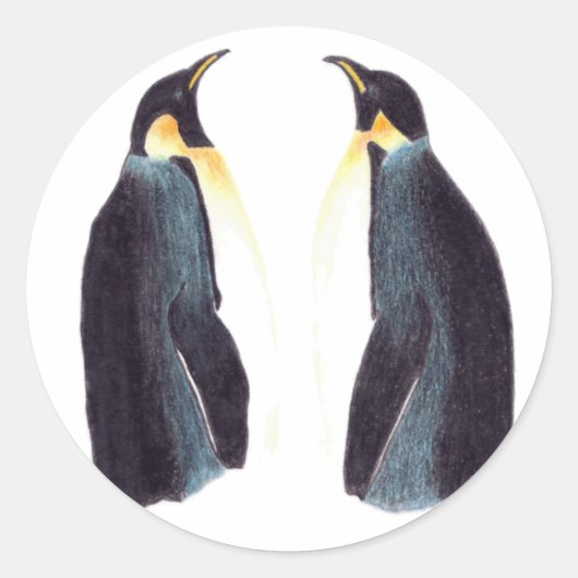 Emperor Pinguins Round Stickers (Vorderseite)