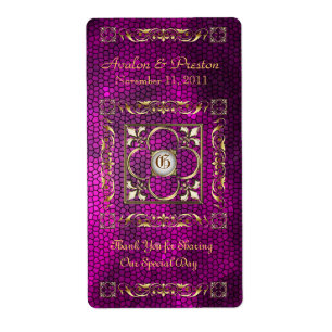 Emperor Rosa Hartglas Wein Hochzeitslabel