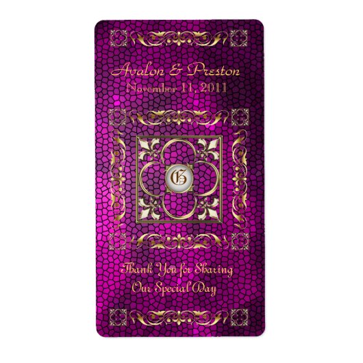 Emperor Rosa Hartglas Wein Hochzeitslabel (Vorne)