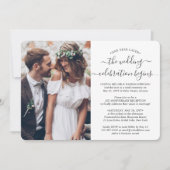 Empfang 2 Foto Hochzeit zum 1 Jahr Einladung (Vorderseite)