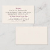 Empfang-Abschlusskarte Begleitkarte (Vorne/Hinten)