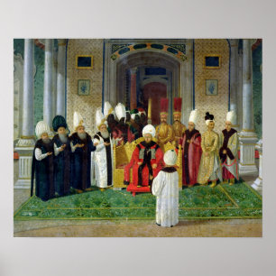 Empfang am Gericht von Sultan Selim III Poster