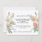 Empfang Aquarellfarben Pastellfarben Rosa RSVP Karte (Vorderseite)