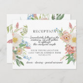 Empfang Aquarellfarben Pastellfarben Rosa RSVP Karte (Vorne/Hinten)