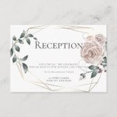 Empfang | Aquarellfarbene Rose Floral Gold Begleitkarte (Vorderseite)