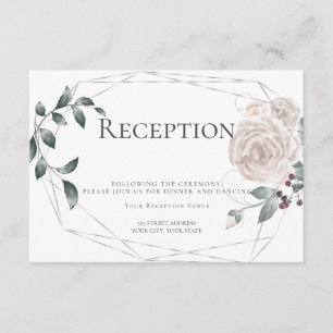 Empfang Aquarellfarbener Rose Blumensilber Begleitkarte