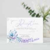 EMPFANG | Aquarelllavender - Dusty Blue Floral Einladung (Stehend Vorderseite)