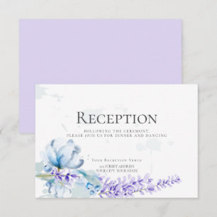 EMPFANG   Aquarelllavender - Dusty Blue Floral Einladung