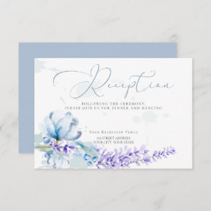 EMPFANG Aquarelllavender - Dusty Blue Floral Einladung