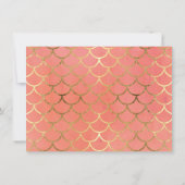 Empfang Art Deco Muschel Goldenes Leaf Feierliche Einladung (Rückseite)