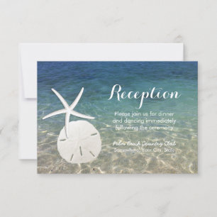 Empfang Beach Hochzeit Starfish & Sand Dollar Einladung
