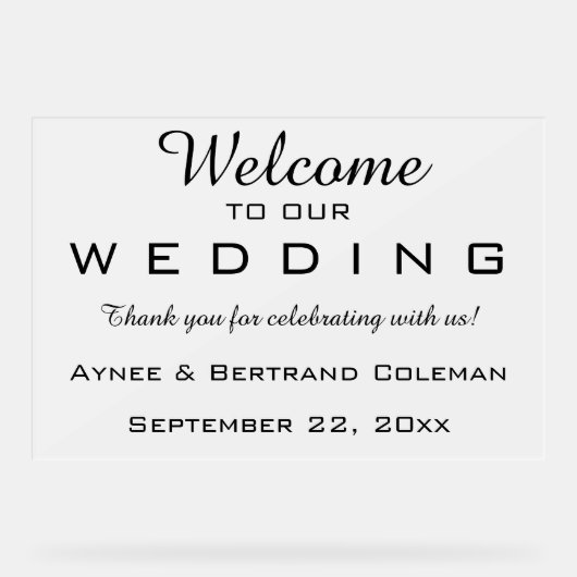 Empfang bearbeiten acrylschild (Vorderseite)