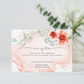 Empfang | Blume der Wasserfarbenkoralle Einladung (Stehend Vorderseite)