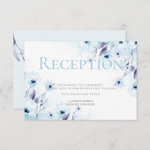 Empfang Blume von Watercolor Sky Blue Anemone Einladung