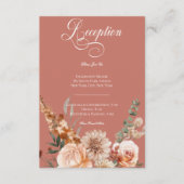 Empfang Boho Peach & Rust Begleitkarte (Vorderseite)