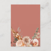 Empfang Boho Peach & Rust Begleitkarte (Rückseite)