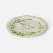 Empfang BOHO Wreath Leaf Birch Wood Rustikaler Fal Pappteller (Schrägansicht)