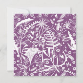 Empfang botanischer Lila Foliage Abend Einladung (Rückseite)