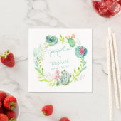 Empfang Brautparty Cactus Sukkulente Wüste Serviette (Beispiel)