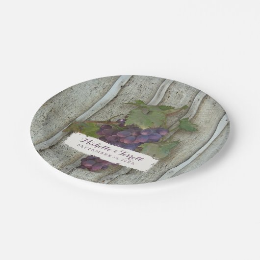 Empfang Brautparty Deco Rustikale Weinroute Mendri Pappteller (Schrägansicht)