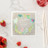 Empfang Brautparty Kaktus Holz Rustikale Wüste Serviette (Beispiel)