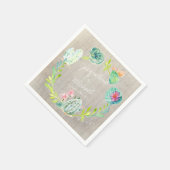 Empfang Brautparty Kaktus Holz Rustikale Wüste Serviette (Ecke)