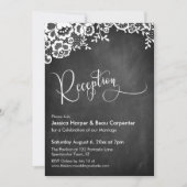 Empfang Calligraphy Chalkboard & Lace Wedding Einladung (Vorderseite)