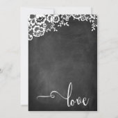 Empfang Calligraphy Chalkboard & Lace Wedding Einladung (Rückseite)
