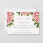 EMPFANG CARD Chic Rosa Blütenpechie Blume Einladung (Vorderseite)