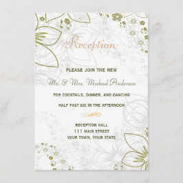 Empfang Card für Green und Gold Simple Wedding Begleitkarte