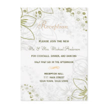Empfang Card für Green und Gold Simple Wedding