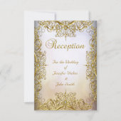 Empfang Card Hochzeit Elegante Elite White Gold Einladung (Vorderseite)