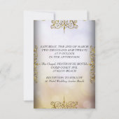 Empfang Card Hochzeit Elegante Elite White Gold Einladung (Rückseite)