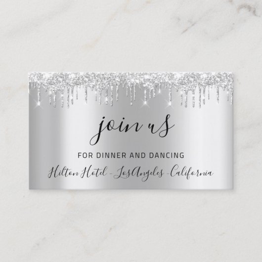 Empfang Card Hochzeiten Brautparty Tropfen Visitenkarte (Vorderseite)