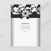 Empfang Card Schwarz-weiße Blume Diamond Begleitkarte (Rückseite)