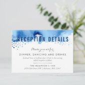 EMPFANG CARD Stilvolle Aquarellpinsel dunkelblau Einladung (Stehend Vorderseite)