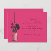Empfang Card Wilde Blume & Mason Jar Einladung (Vorne/Hinten)