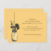 Empfang Card Wilde Blume & Mason Jar Einladung (Vorne/Hinten)