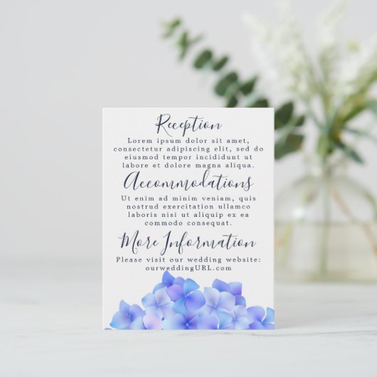 Empfang Cards Begleitkarte (Stehend Vorderseite)