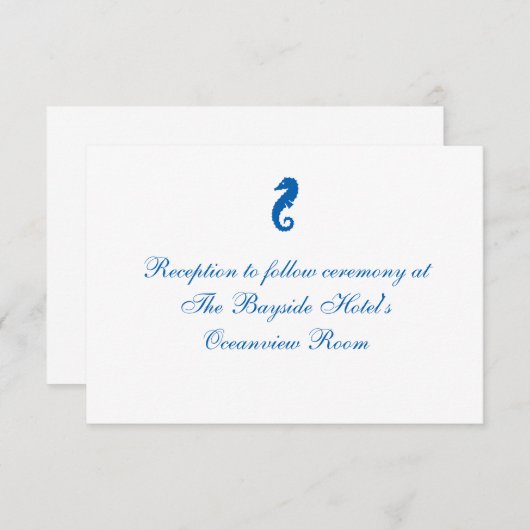 Empfang Cards "Sea Horse Serenity" Einladung (Vorne/Hinten)