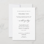 Empfang danke Ihnen Schwarz-weiße Hochzeit Platzka (Vorderseite)