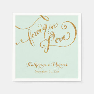 Empfang Decke Napkin Skript Forever Love Glitzer Serviette