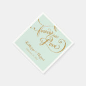 Empfang Decke Napkin Skript Forever Love Glitzer Serviette (Ecke)
