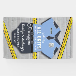 Empfang der Baby-Dusche durch Polizeibeamte Banner